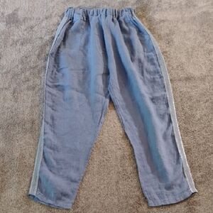 Scandal Italy Linen Blend Side Stripe Pants Unsized S?